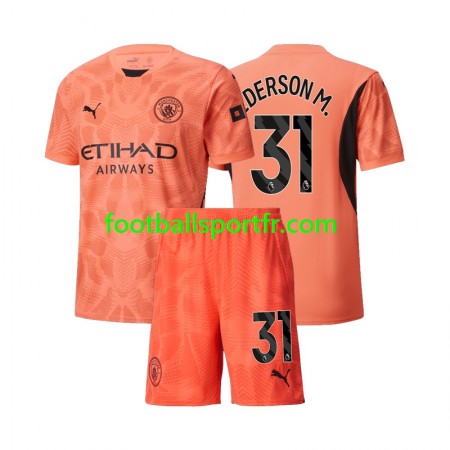 Tenue Manchester City Ederson M 31 Gardien Enfant Exterieur 2024-2025 Maillot de Foot